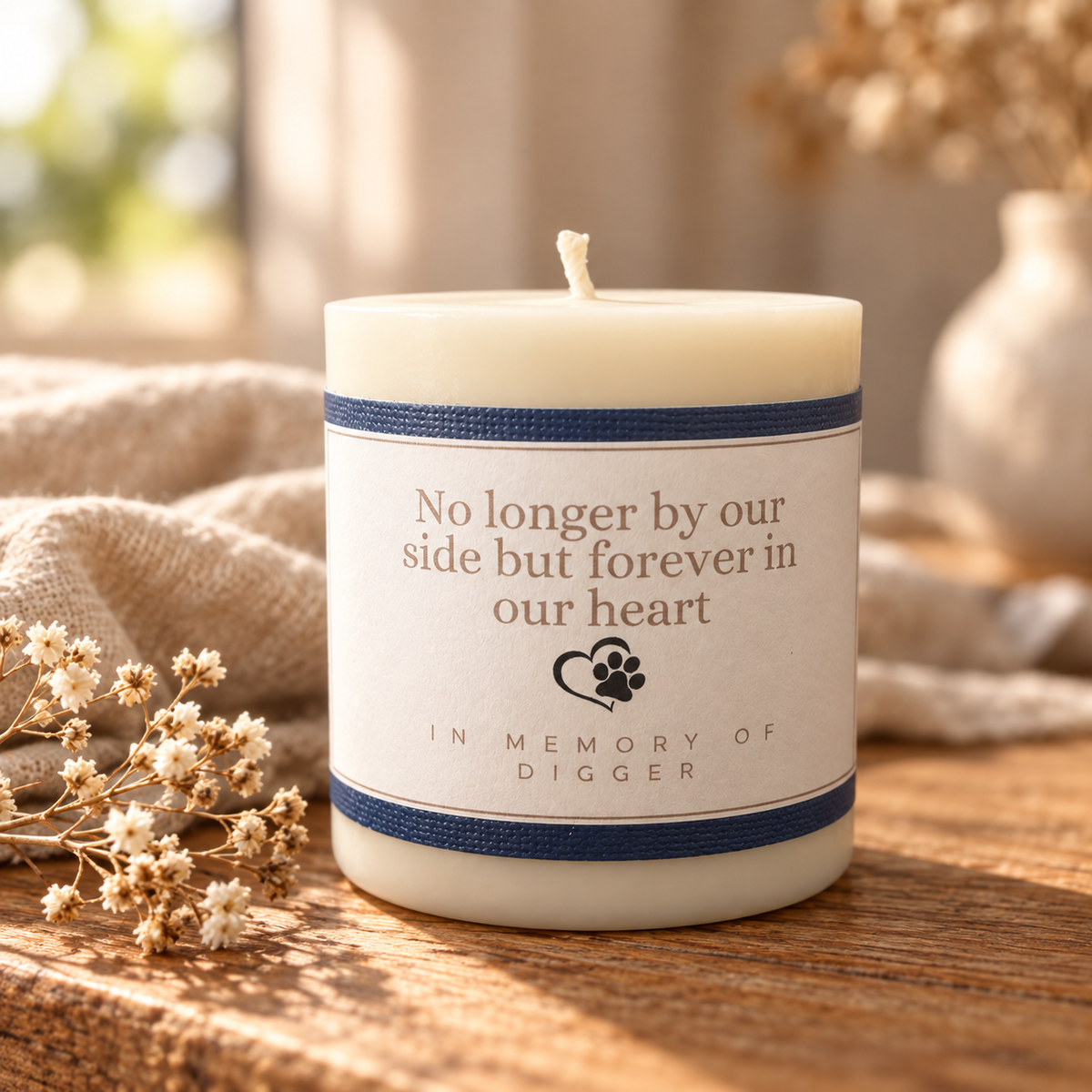 Personalised Soy Pet Memorial Candle