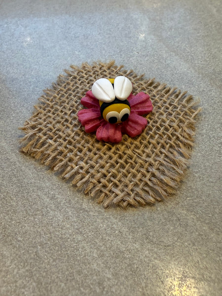 Mini Bee on Flower- Individual - 2 colours available
