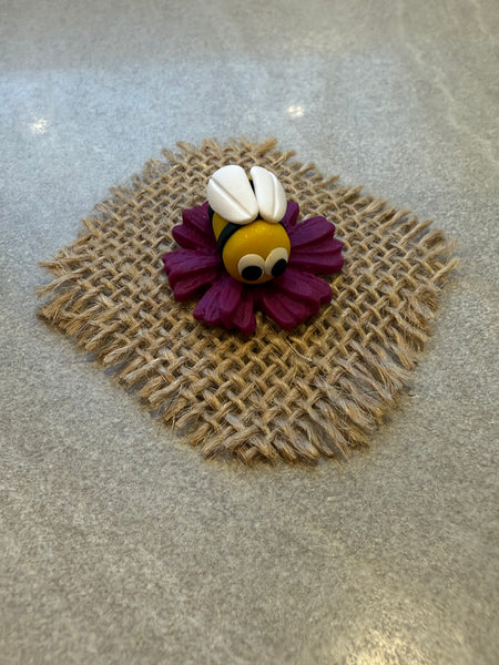 Mini Bee on Flower- Individual - 2 colours available